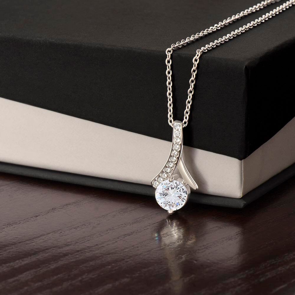 Elegance Embodied: The Alluring Beauty Necklace Jewelry ShineOn Fulfillment White Gold Finish Standard Box 